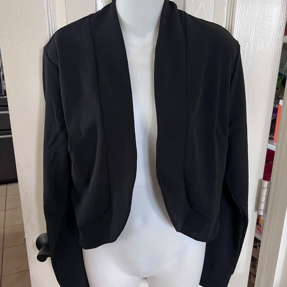 DOUBLJU Bolero Open Front Cardigan Crop